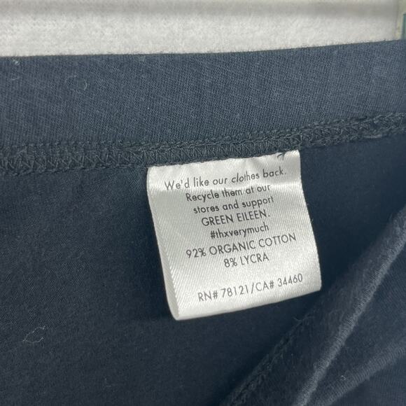 EILEEN FISHER Leggings S Organic Cotton Stretch Jersey Pull On Black USA - Picture 9 of 14